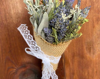 Small Mixed Floral and Herbal Bouquet Bundles grown on our Lodi, California Lavender and Mediterranean Botanical Farm.