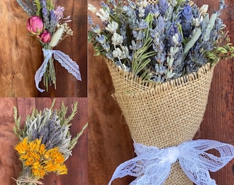 Small Mixed Floral and Herbal Bouquet Bundles grown on our Lodi, California Lavender and Mediterranean Botanical Farm.