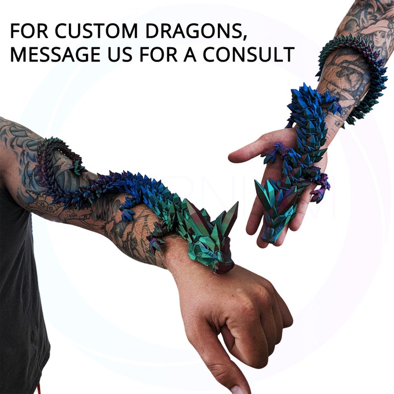 Eternium 3D Printed Dragon Black Purple Blue 3D Printed Articulated ...