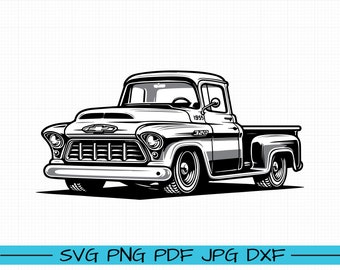 Chevrolet Truck 3200 1955 SVG, Cartoon Vector, Art, Silhouette