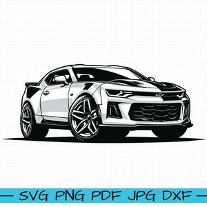 Chevy Camaro ZL1 2018 SVG, Cartoon Vector, Art, Silhouette