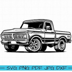 Ford F100 1972 SVG, Cartoon Vector, Art, Silhouette
