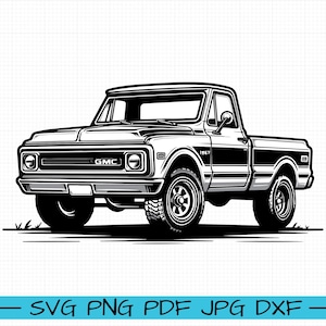 GMC Pickup 1967 SVG, Cartoon Vector, Art, Silhouette