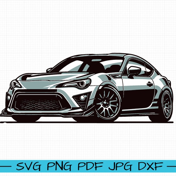 Toyota 86 SVG, Cartoon Vector, Art, Silhouette