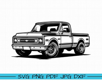 Chevrolet C10 Pickup SVG, fumetto vettoriale, arte, silhouette