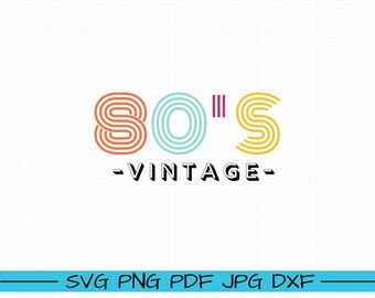 Adoro 80 SVG, camicia vintage anni '80 in formato SVG, png, ddf, jpg, dxf