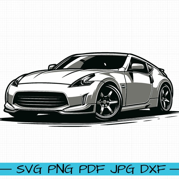 Nissan 370z SVG, Cartoon Vector, Art, Silhouette