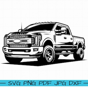 F250 super duty SVG, Cartoon Vector, Art, Silhouette