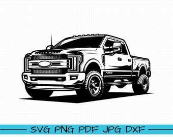 F250 super duty SVG, Cartoon Vector, Art, Silhouette