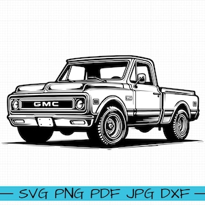 GMC Pickup 1967 SVG, Cartoon Vector, Art, Silhouette
