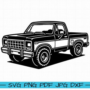 Ford F150 Pickup Truck 1980 SVG, Cartoon Vector, Art, Silhouette