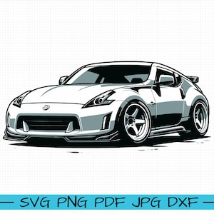 Nissan 370z SVG, Cartoon Vector, Art, Silhouette
