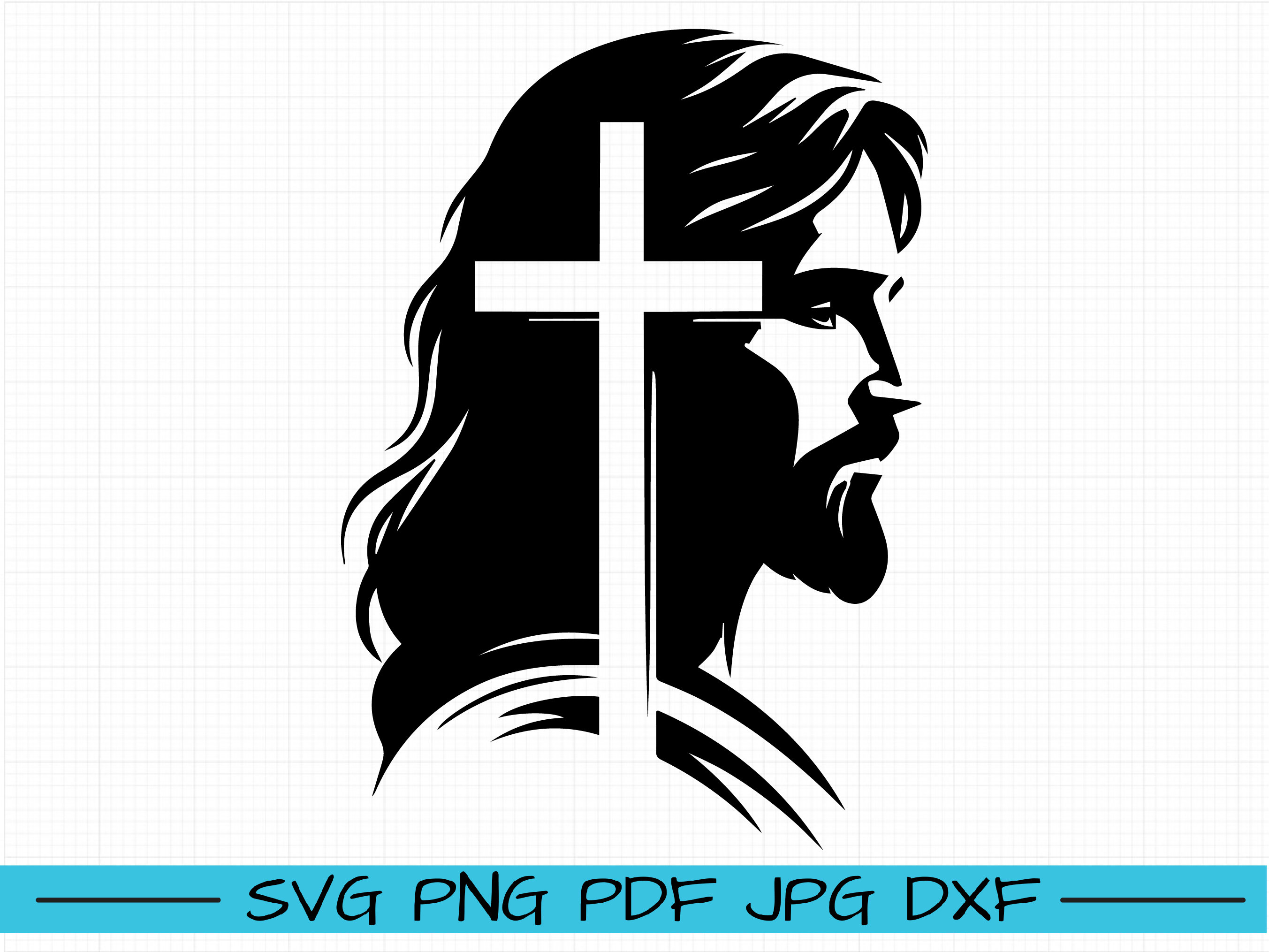 Jesus Cross Graph SVG, Cartoon Vector, Art, Silhouette