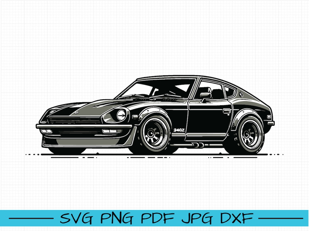 minus(-)ポスター Nissan 240Z SVG, Cartoon Vector, Art, Silhouette - Etsy