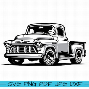 Chevrolet Truck 3200 1955 SVG, Cartoon Vector, Art, Silhouette