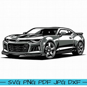 Chevy Camaro ZL1 2018 SVG, Cartoon Vector, Art, Silhouette