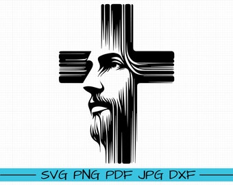 Jesus Cross Graph SVG, Cartoon Vector, Art, Silhouette