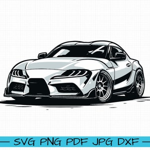 Toyota Supra SVG, Cartoon Vector, Art, Silhouette