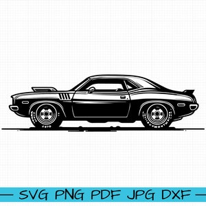 1970 Plymouth Barracuda SVG, Cartoon Vektor, Kunst, Silhouette