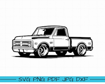 SVG Chevrolet C10 1972 Silhouette Cut Files Designs, Clip Art, Paper ...