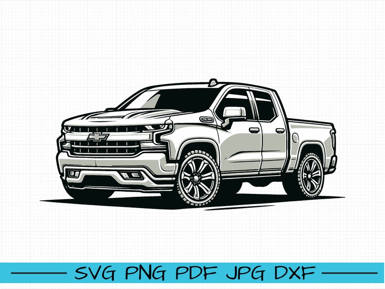 Chevrolet Silverado SVG, Cartoon Vector, Art, Silhouette Etsy