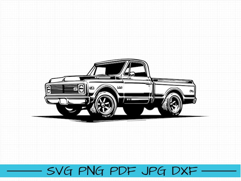 Chevrolet C10 1972 SVG, Cartoon Vector, Art, Silhouette - Etsy