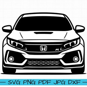 2017 Honda Civic Type R SVG, Cartoon Vector, Art, Silhouette - Etsy