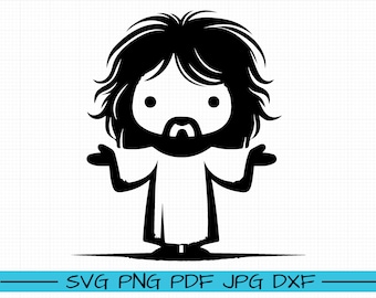 SVG Jesus, Cartoon Vector, Art, Silhouette