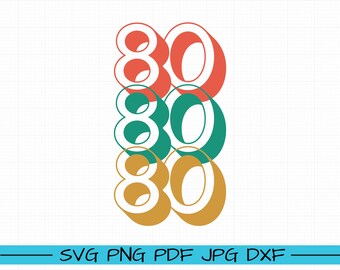 Adoro 80 SVG, La camicia degli anni '80 in formato svg, png, ddf, jpg, dxf