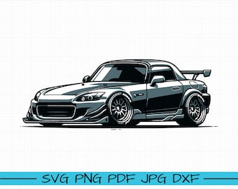 Honda S2000 SVG, Cartoon Vector, Art, Silhouette
