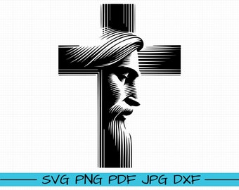 Jesus Cross Graph SVG, Cartoon Vector, Art, Silhouette