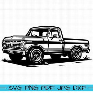 Ford F100 1972 SVG, Cartoon Vector, Art, Silhouette