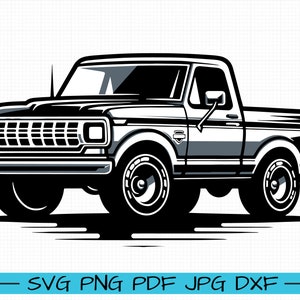 1980 Ford F100 Ranger SVG, Cartoon Vector, Art, Silhouette