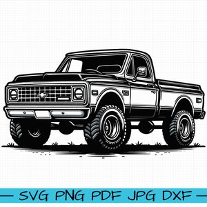 Chevy K10 1970-1974 SVG, Cartoon-Vektorgrafik, Kunst, Silhouette