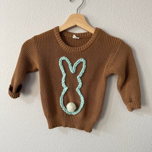 Personalized Hand Embroidered Baby and Toddler Sweaters Peter Pom Pom Tail