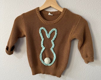 Personalized Hand Embroidered Baby and Toddler Sweaters Peter Pom Pom Tail