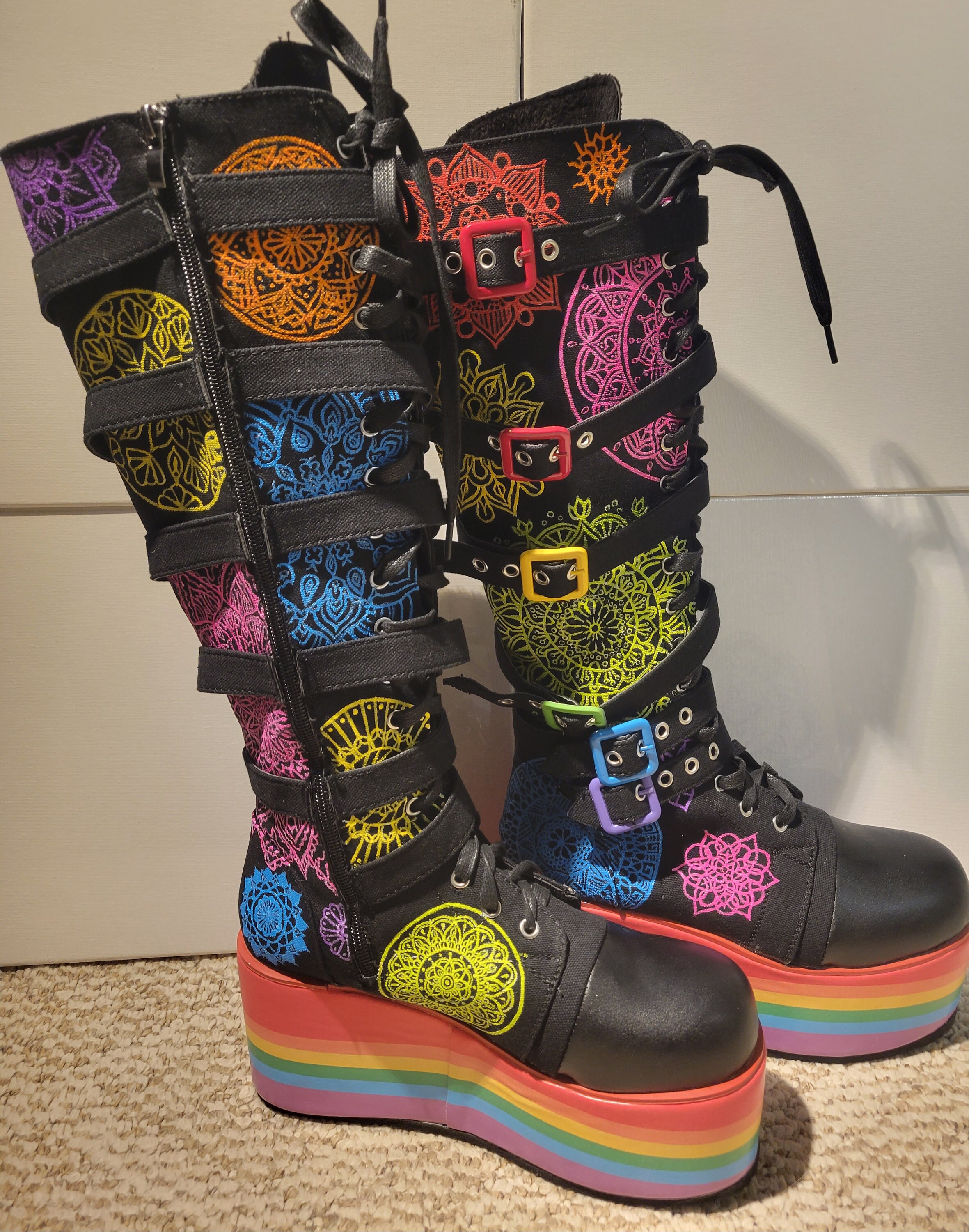 Platform boots cheap rainbow