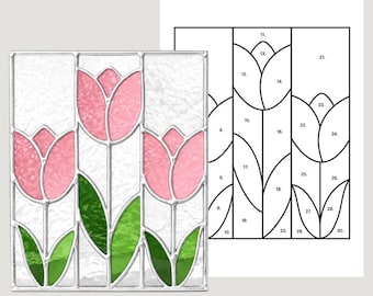 Tulpen Buntglas Muster Tulpen Suncatcher Muster Anfänger Muster Digitaler Download Frühling Blumen Dekor
