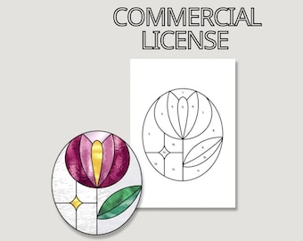 Flower Stained Glass Pattern: DIY Suncatcher Wall Art (Digital Download)