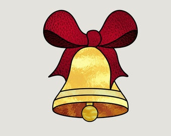 クリスマスベルのティアドロップ型ステンドグラス模様 - Etsy 日本