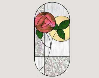 Flower Stained Glass Pattern, Stained Glass Patterns, Digital Download, DIY Stained Glass, Suncatcher pattern, Do it yourself, Pattern Rose