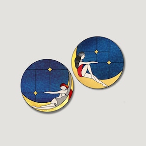 Stained Glass Moon Pattern: DIY Suncatcher (Digital Download)