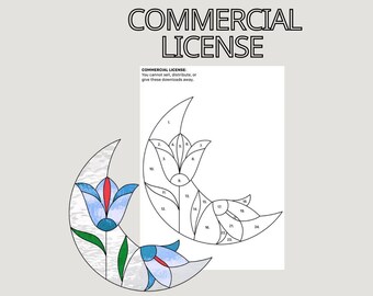 Flower Stained Glass Pattern: DIY Suncatcher Design (PDF Pattern)