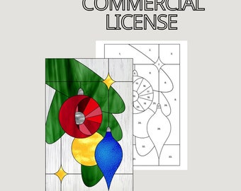 Christmas Ornaments Stained Glass Pattern: DIY Suncatcher (PDF Pattern)