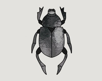 Scarab Beetle Stained Glass Pattern: DIY Insect (PDF Pattern)