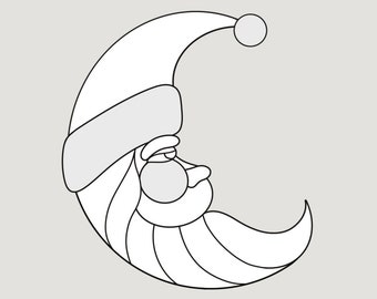 Stained glass pattern Santa, Stained glass PDF, Stained glass Santa Claus, Beginner pattern, Christmas pattern, Stained glass Christmas