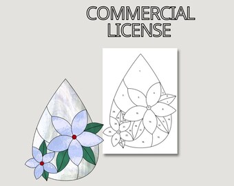 Stained Glass Flower Pattern: DIY Suncatcher Boho Design (PDF Pattern)