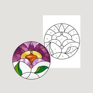 Boho Flower Suncatcher Stained Glass Pattern (PDF Pattern)