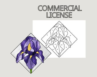 Iris Flower Stained Glass Pattern: DIY Suncatcher (PDF Pattern)