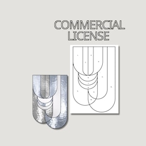 Art Deco Stained Glass patterns, Beginner Pattern, Stained glass Art Deco pattern Suncatcher, Window Hangins